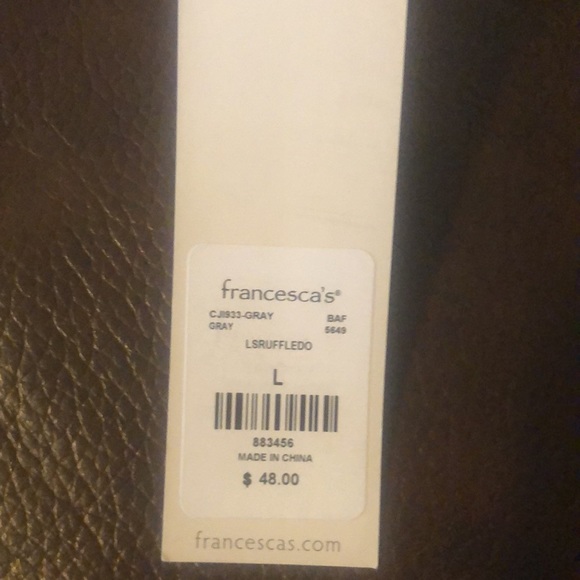 Franchesca’s Gray Chris Flounced Ribbed Sweater - Picture 6 of 6